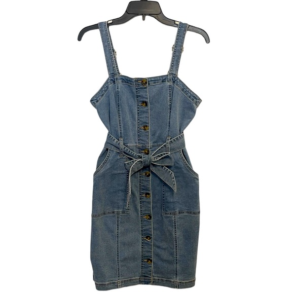 SO Juniors Blue Denim Belted Dress - Picture 1 of 7